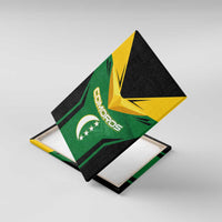 Comoros Canvas Wall Art with National Colors Green Yellow Black Crescent Moon and Stars Emblem