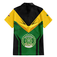 Comoros Family Matching Mermaid Dress and Hawaiian Shirt with National Colors Green Yellow Black Crescent Moon and Stars Emblem