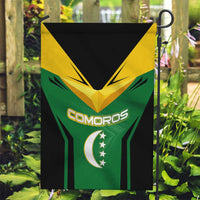 Comoros Garden Flag with National Colors Green Yellow Black Crescent Moon and Stars Emblem