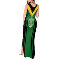Comoros Tank Maxi Dress with National Colors Green Yellow Black Crescent Moon and Stars Emblem