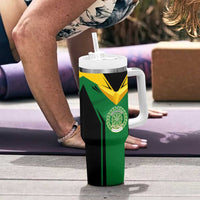 Comoros Tumbler With Handle with National Colors Green Yellow Black Crescent Moon and Stars Emblem