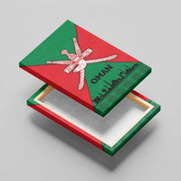 Oman Canvas Wall Art with National Flag Colors and Crossed Khanjar Emblem Design