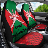 Oman Car Seat Cover with National Flag Colors and Crossed Khanjar Emblem Design