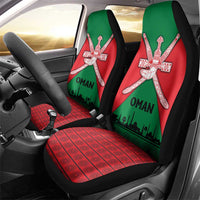 Oman Car Seat Cover with National Flag Colors and Crossed Khanjar Emblem Design