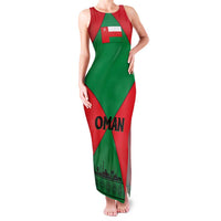Oman Family Matching Tank Maxi Dress and Hawaiian Shirt with National Flag Colors and Crossed Khanjar Emblem Design