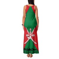 Oman Family Matching Tank Maxi Dress and Hawaiian Shirt with National Flag Colors and Crossed Khanjar Emblem Design