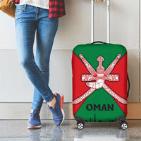 Oman Luggage Cover with National Flag Colors and Crossed Khanjar Emblem Design
