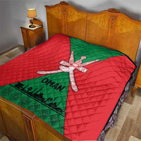 Oman Quilt with National Flag Colors and Crossed Khanjar Emblem Design