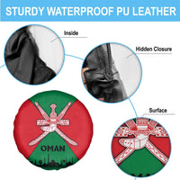 Oman Spare Tire Cover with National Flag Colors and Crossed Khanjar Emblem Design