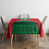 Oman Tablecloth with National Flag Colors and Crossed Khanjar Emblem Design