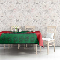 Oman Tablecloth with National Flag Colors and Crossed Khanjar Emblem Design