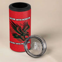 Oman 4 in 1 Can Cooler Tumbler with National Flag Colors and Falcon Soaring Graphic Design