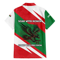 Oman Family Matching Mermaid Dress and Hawaiian Shirt with National Flag Colors and Falcon Soaring Graphic Design