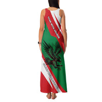 Oman Family Matching Tank Maxi Dress and Hawaiian Shirt with National Flag Colors and Falcon Soaring Graphic Design