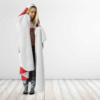 Oman Hooded Blanket with National Flag Colors and Falcon Soaring Graphic Design