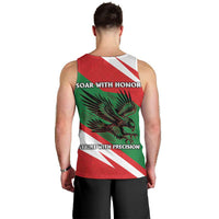 Oman Men Tank Top with National Flag Colors and Falcon Soaring Graphic Design