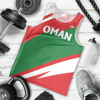 Oman Men Tank Top with National Flag Colors and Falcon Soaring Graphic Design