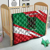 Oman Quilt with National Flag Colors and Falcon Soaring Graphic Design