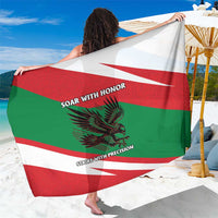 Oman Sarong with National Flag Colors and Falcon Soaring Graphic Design