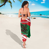Oman Sarong with National Flag Colors and Falcon Soaring Graphic Design