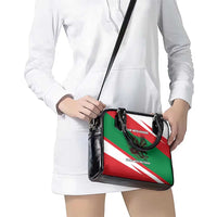 Oman Shoulder Handbag with National Flag Colors and Falcon Soaring Graphic Design