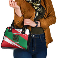 Oman Shoulder Handbag with National Flag Colors and Falcon Soaring Graphic Design