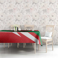 Oman Tablecloth with National Flag Colors and Falcon Soaring Graphic Design
