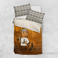 Oman Bedding Set with Traditional Camel Character and Desert Silhouette Design