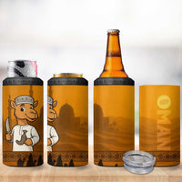 Oman 4 in 1 Can Cooler Tumbler with Traditional Camel Character and Desert Silhouette Design