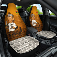 Oman Car Seat Cover with Traditional Camel Character and Desert Silhouette Design