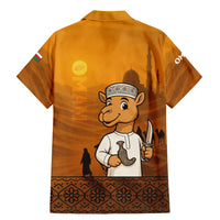 Oman Family Matching Mermaid Dress and Hawaiian Shirt with Traditional Camel Character and Desert Silhouette Design