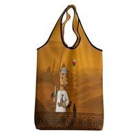 Oman Grocery Bag with Traditional Camel Character and Desert Silhouette Design