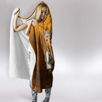Oman Hooded Blanket with Traditional Camel Character and Desert Silhouette Design