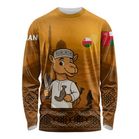 Oman Long Sleeve Shirt with Traditional Camel Character and Desert Silhouette Design