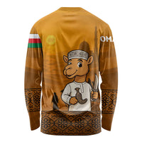 Oman Long Sleeve Shirt with Traditional Camel Character and Desert Silhouette Design