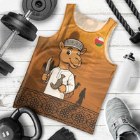 Oman Men Tank Top with Traditional Camel Character and Desert Silhouette Design