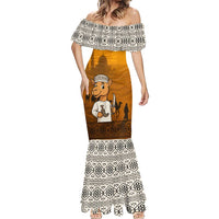 Oman Mermaid Dress with Traditional Camel Character and Desert Silhouette Design
