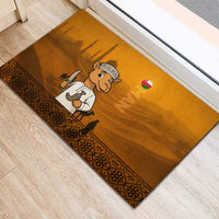 Oman Rubber Doormat with Traditional Camel Character and Desert Silhouette Design