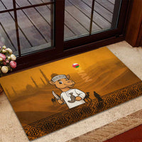 Oman Rubber Doormat with Traditional Camel Character and Desert Silhouette Design