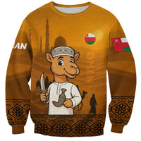 Oman Sweatshirt with Traditional Camel Character and Desert Silhouette Design