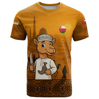 Oman T Shirt with Traditional Camel Character and Desert Silhouette Design