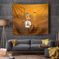 Oman Tapestry with Traditional Camel Character and Desert Silhouette Design