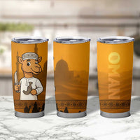 Oman Tumbler Cup with Traditional Camel Character and Desert Silhouette Design