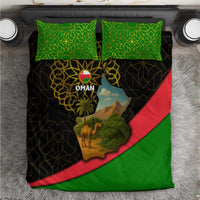 Oman Bedding Set with Camel Landscape and Geometric Pattern Design