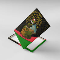 Oman Canvas Wall Art with Camel Landscape and Geometric Pattern Design