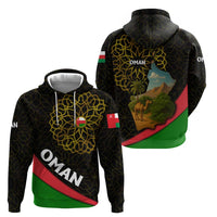 Oman Hoodie with Camel Landscape and Geometric Pattern Design