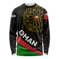 Oman Long Sleeve Shirt with Camel Landscape and Geometric Pattern Design