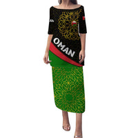 Oman Puletasi with Camel Landscape and Geometric Pattern Design