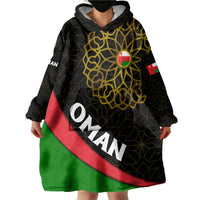 Oman Wearable Blanket Hoodie with Camel Landscape and Geometric Pattern Design