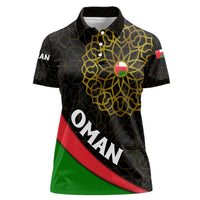 Oman Women Polo Shirt with Camel Landscape and Geometric Pattern Design